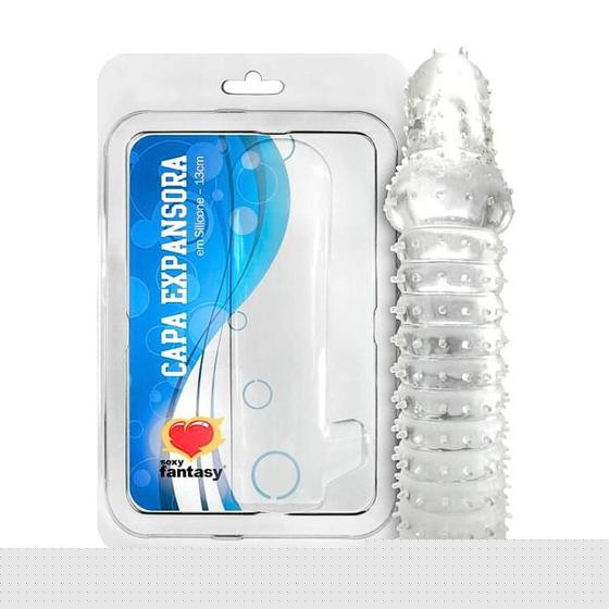 Imagem de Capa Expansora Anelada Nódulo  13 cm Silicone Transparente Sexy Fantasy