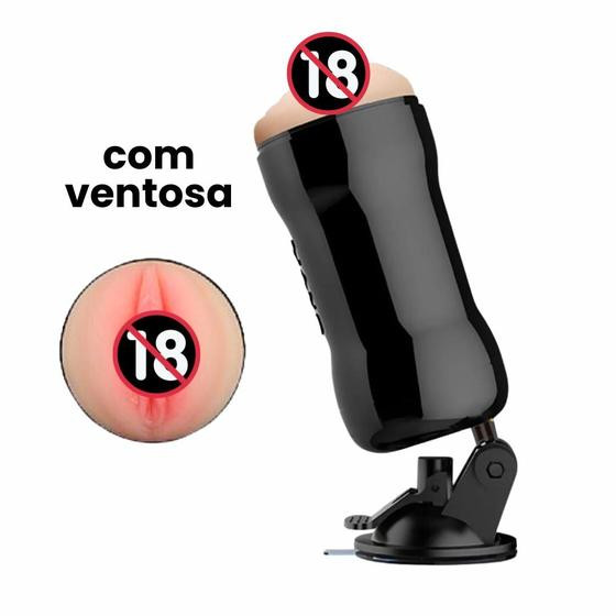 Imagem de Masturbador Masculino Lanterna Vagina Com Ventosa em Silicone Punheta