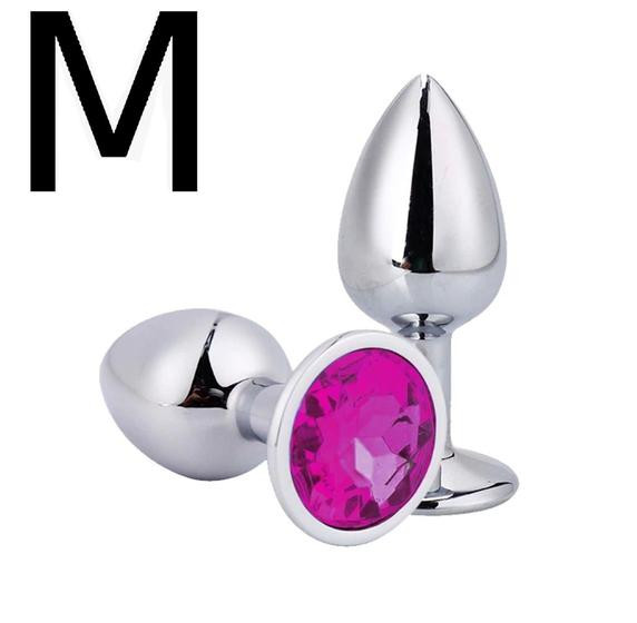 Imagem de Plug Anal Aço Inox Tamanho M Médio Feminino Masculino Dilata Lubrifica - Sexy Import