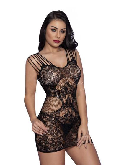 Imagem de Lingerie Sex Mini Vestido Arrastão Alças Luxo