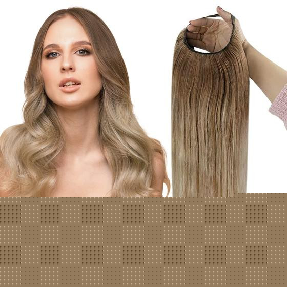 Imagem de Peruca U Part de Cabelo Humano Full Shine - Balayage Marrom Dourado (30cm)