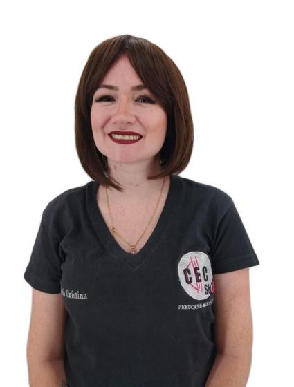 Imagem de Peruca Wig Lisa Chanel Castanho Chocolate De Fibra Orgânica