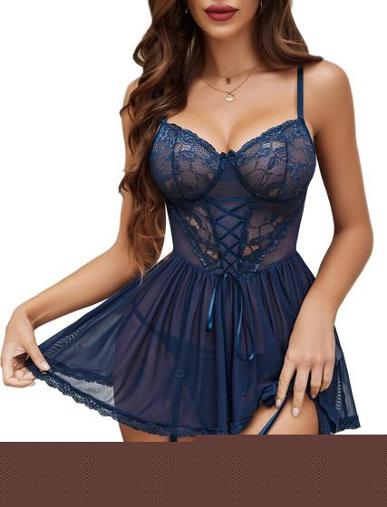 Imagem de Camiseta de lingerie Avidlove Sexy Lace Babydoll com cinto