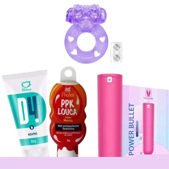 Imagem de Vibrador bullet + anel peniano + lubrificante + excitante