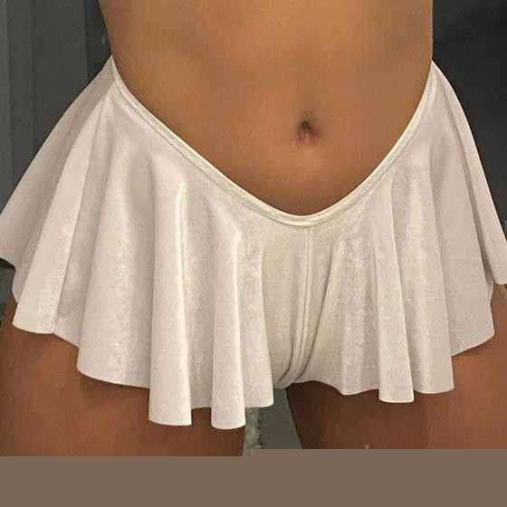 Imagem de Mini saia feminina sexy azul branco quente curto verão moda senhora festa clube