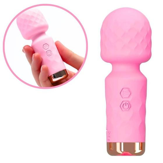 Imagem de Mini Varinha Mágica Recarregável com 10 Vibrações Hero Rosa