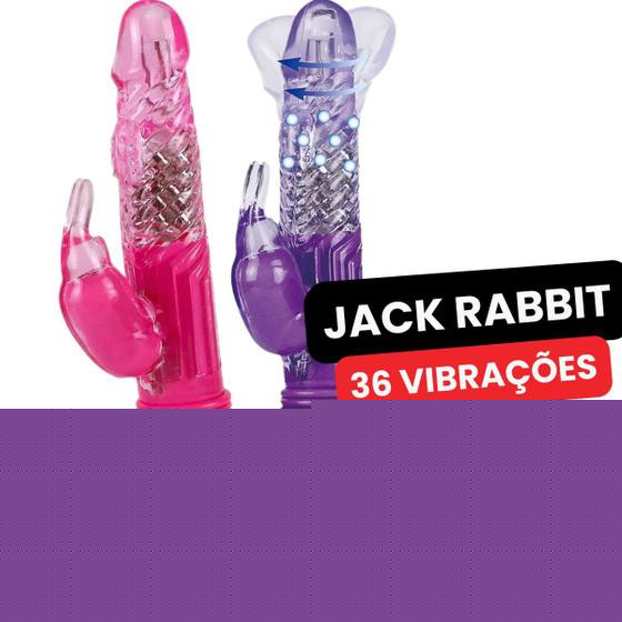Imagem de Vibrador Rotativo Recarregável Jack Rabbit Com 36 Vibrações e Estimulador Clitóris Ponto G Vai e VEM SEXSHOP
