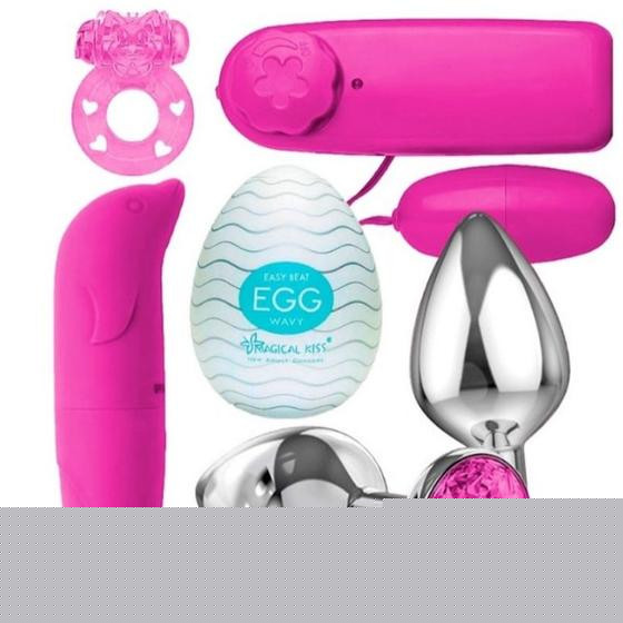 Imagem de Kit Vibrador Ponto G + Egg Masturbador + Anel Peniano + Plug Anal +Bullet Massageador