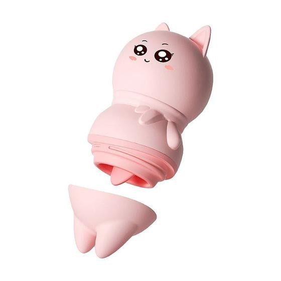 Imagem de Vibrador em forma de gatinho com lingua estimuladora de clitoris clitoriano