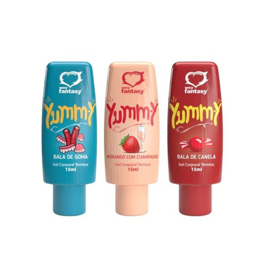 Gel térmico comestível para sexo oral Yummy 15 ml sexy fantasy - NOVOS SABORES