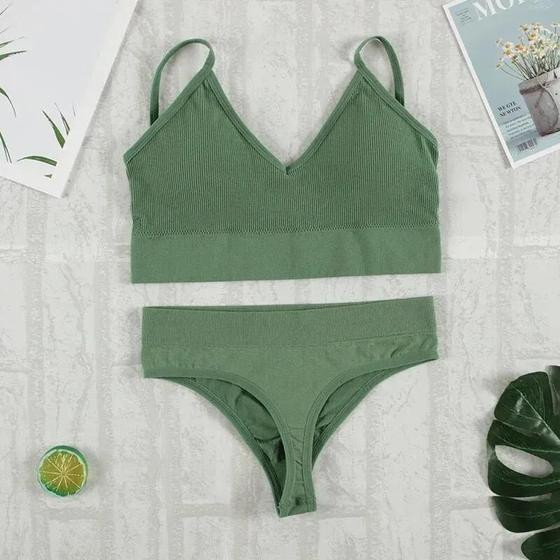 Conjunto de Sutiã e Calcinha Sexy Sem Costura - Lingerie Confortável 2 Peças