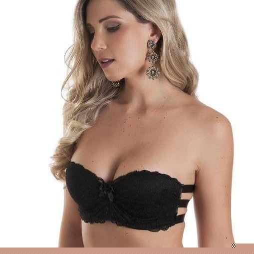 kit 3 Sutiãs Top Sem alças Rendado Bojo Alça Tripla Lingerie Sexy - Mip's