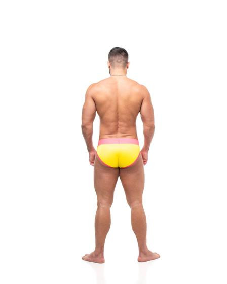 Cueca sexy undies 5cm amarelo e rosa - Men From Rio