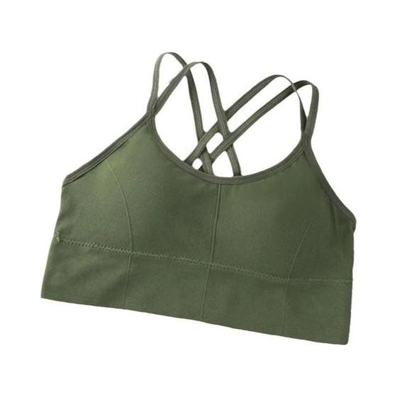 Imagem de Top De Alças Cruzadas Sexy Para Mulheres, Sutiã Esportivo Respirável E Macio, Cor Sólida Para Yoga E
