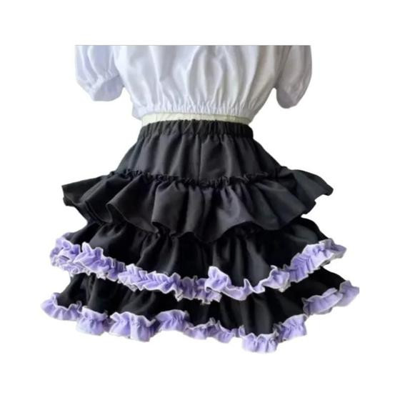 Imagem de Saia Mini De Cintura Alta, Bonita E Sexy, Estilo Balletcore Com Renda E Patchwork, Moda Coreana Y2K