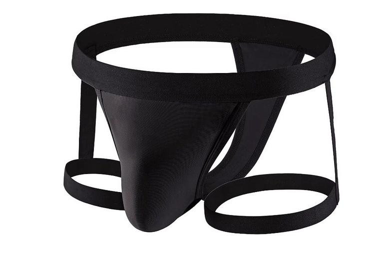 Imagem de Cueca Jockstrap Preta com Ligas Sexy e Suporte Atlético - Fio Dental