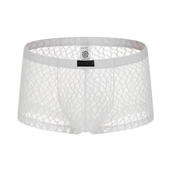 Imagem de Cuecas Boxer Transparentes De Renda Sexy Para Homens Com Bolsa U Respirável