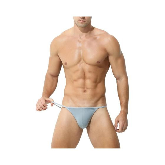 Imagem de Cuecas Sexy Masculinas Respiráveis Em Poliamida Com Bolsa U, Roupa Íntima Sólida Estilo Biquíni