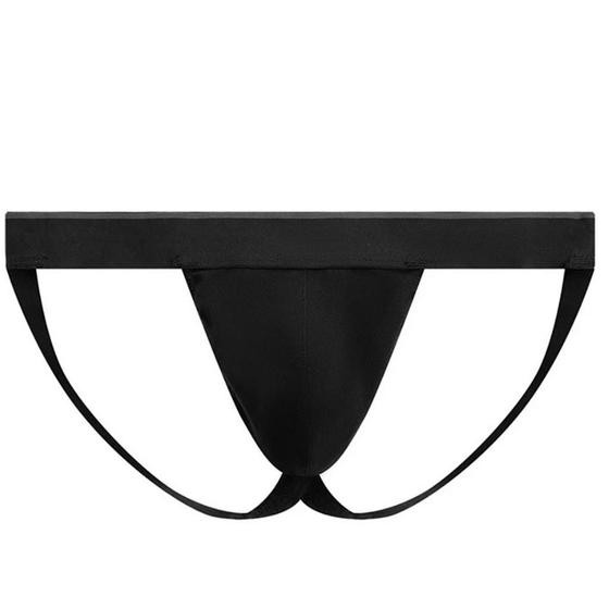 Imagem de Cueca jockstrap sexy suporte atletico com faixa aberta Preta