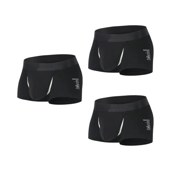 Imagem de Cuecas Boxer Masculinas De Algodão Respirável Com Abertura Frontal E Bolsa Para Realce - Sexy E