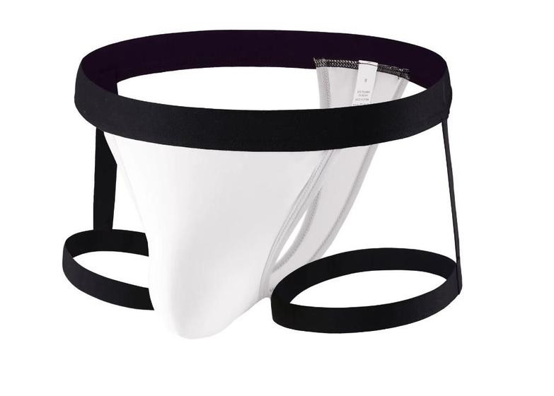 Imagem de Cueca Jockstrap Sexy com Ligas e Suporte Atlético - Fio Dental Branca