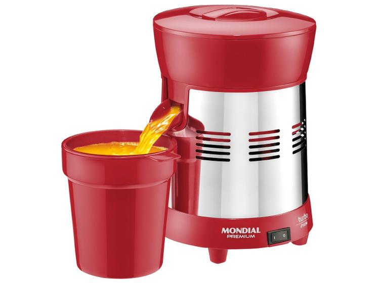 Imagem de Extrator de Sucos Mondial Turbo Premium E-24 250w Bivolt Vermelho Inox
