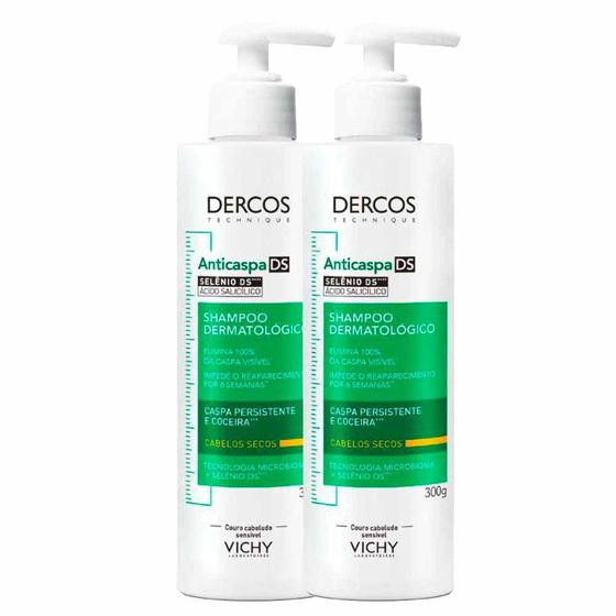 Imagem de Vichy Dercos Anticaspa DS Shampoo para Cabelos Secos Kit com 2 Unidades