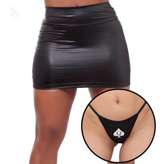 Imagem de Kit Hotwife Mini Saia E Calcinha Dama De Espada Cuckold Renove Intimidade Com Muito Charme