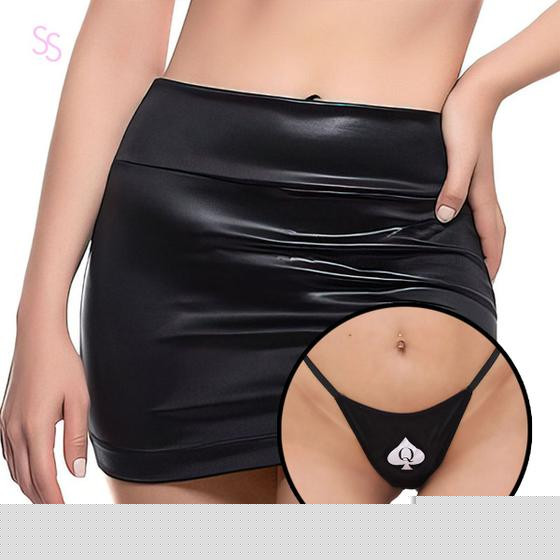 Imagem de Kit Hotwife Mini Saia E Calcinha Dama De Espada Cuckold Renove Intimidade Com Muito Charme