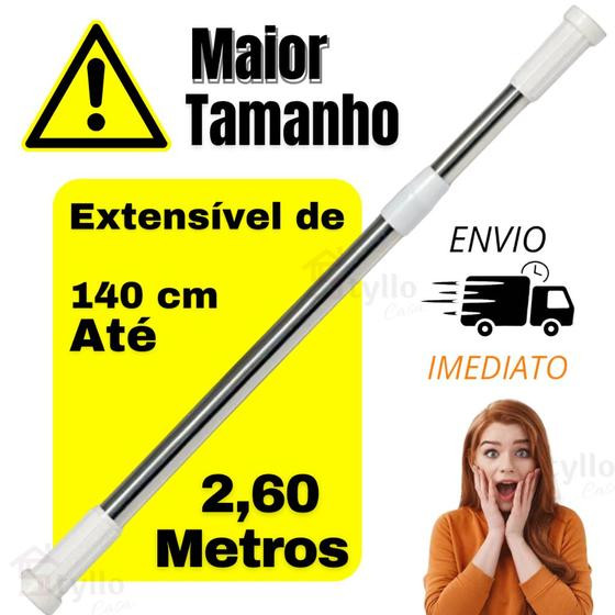 Imagem de Varão Extensível Bastão Ajustável Box Banheiro