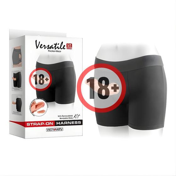 Imagem de Cinta Strap-on com Prótese 19cm Vertebrada P ao GG compatível Packer Formato de Cueca VSCN VELTY