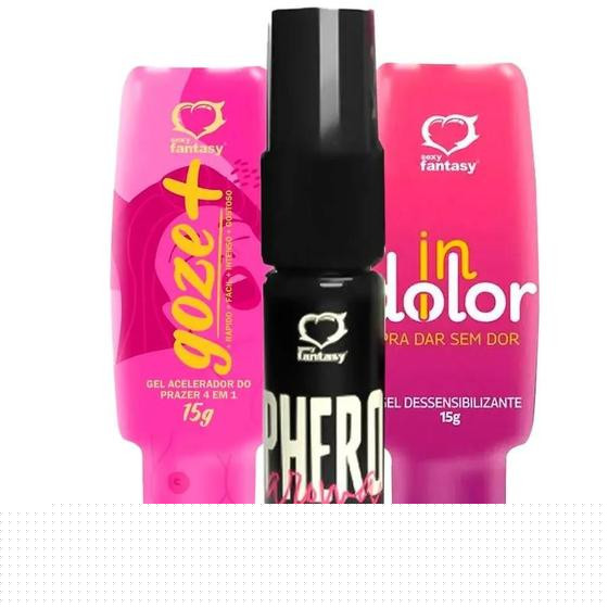 Imagem de Kit Sex Shop Perfume Sensual e Gel Lubrificante Vibrador Corporal Térmico e Dessenssibilizante Anal