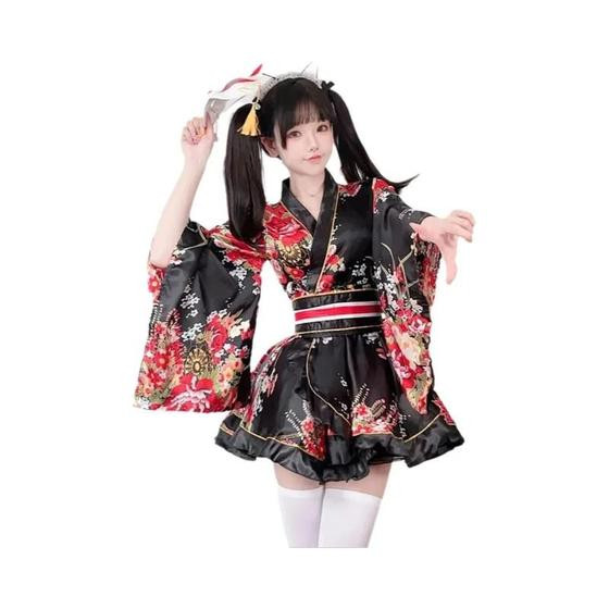 Imagem de Vestido Kimono Geisha Sexy E Doce Para Mulheres, Robe Japonês De Verão, Fantasia De Cosplay Anime