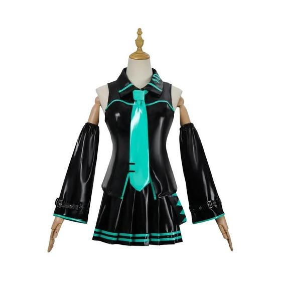 Imagem de Fantasia De Cosplay Mikuu Miku 16ª Edição, Vestido Midi De Couro Sexy, Uniforme JK Para Festa De