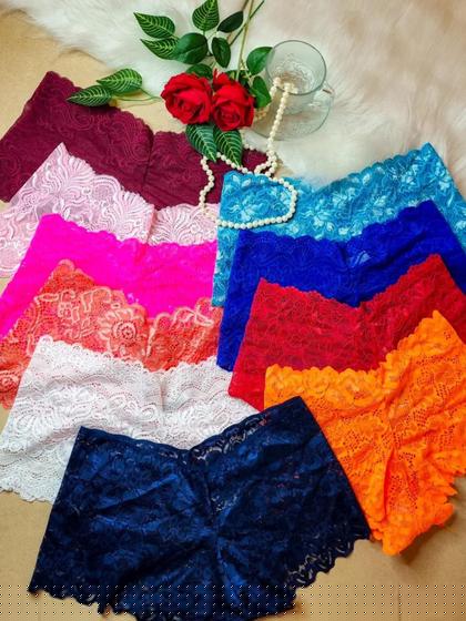 Imagem de KIT 10x Calcinha Shortinho de Renda Calcinha Caleçon Sexy