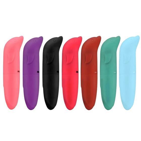 Imagem de Kit Vibrador Feminino Ponto G Golfinho Estimulador Clitóris Toque Aveludado 10 Unidades