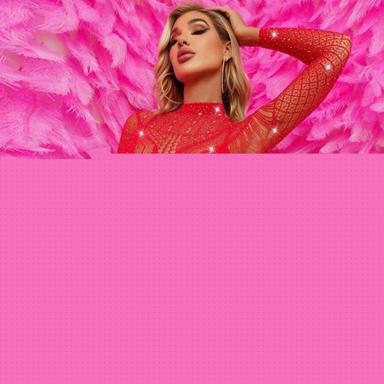 Imagem de Mini Saia Vestido Curto Sexy Arrastão Furadinho Justo Tubo