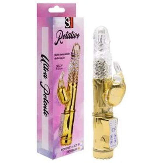 Imagem de Vibrador Rotativo Rabbit Metálico 36 Vibrações Sexy Import
