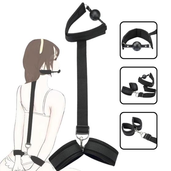 Imagem de Algema Traseira Com Mordaça Bola Fetiche Sado Erótico Bondage - Miss Collection  Sex Shop Produtos Adulto