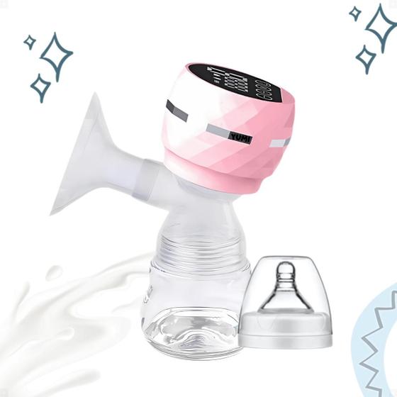 Imagem de Bomba de Tirar Leite Elétrica Portátil  Mãos Livres, 3 Modos, 9 Níveis de Sucção, Silenciosa, Tela LED, Sem BPA, Protetor de Mama de Silicone 22mm, 1