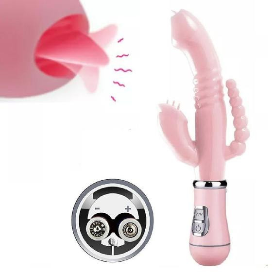 Imagem de Vibradores Sem Fio Feminino triplo Estimulador Clitóris e Ponto G Masturbador 12 velocidades 