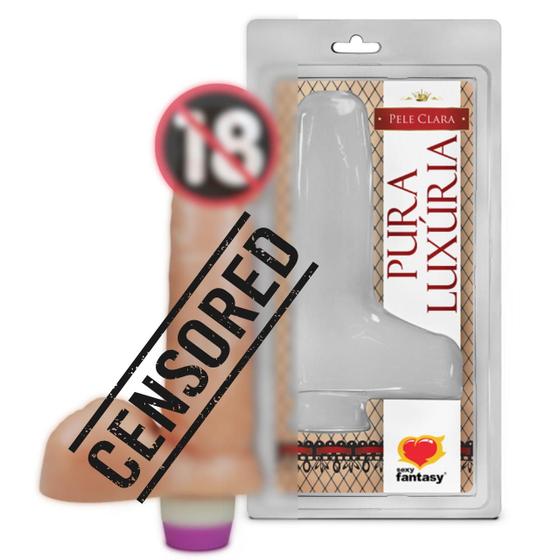 Imagem de Vibrador Feminino Prótese Estimulador Ponto G Com Escroto E Vibro 16x3,5 Cm  Sexy Fantasy  Sex Shop Produtos Adulto