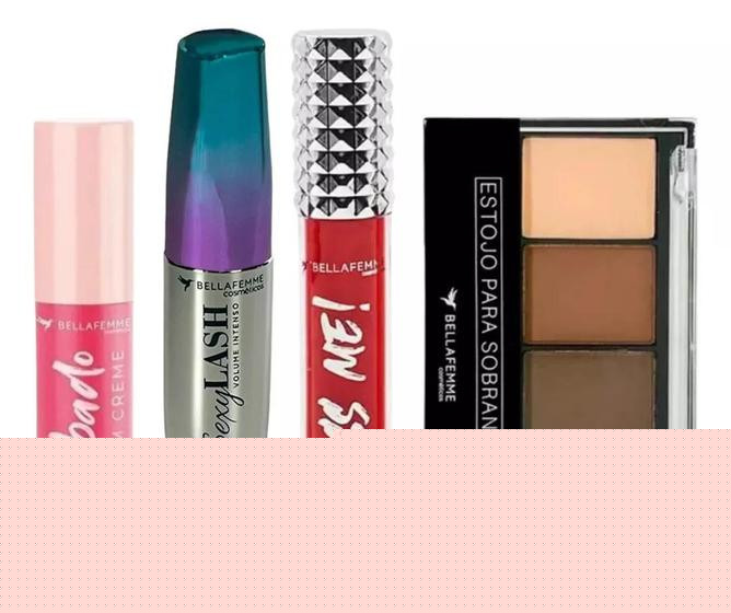 Imagem de Kit De Maquiagem Paleta De Sobrancelha Blush Batom Rimel