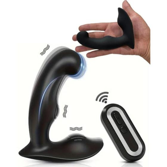 Imagem de Vibrador Estimulador de Prostata Plug Anal Recarregável com Controle Retomo 10 modos de vibração