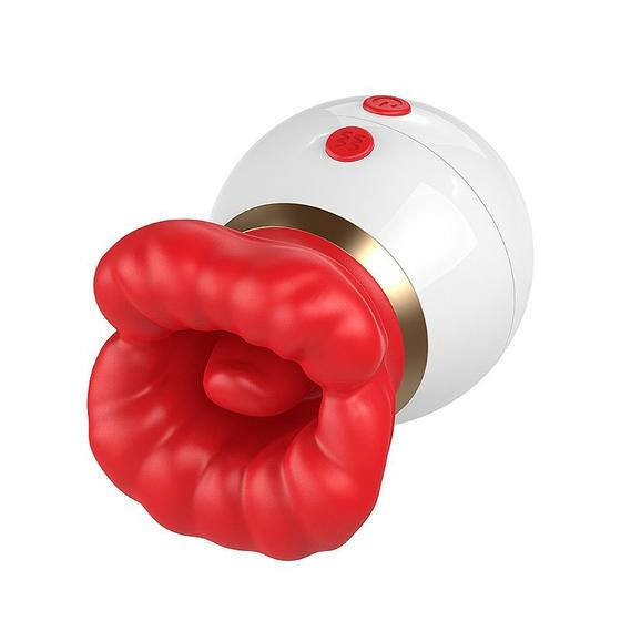 Imagem de Vibrador em Formato de Boca Língua 10 Modos de Vibração e Sucção Recarregável 