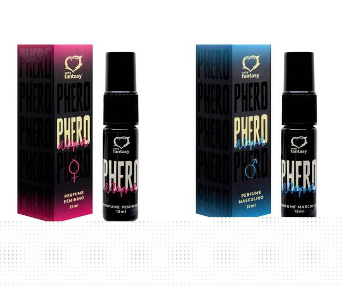 Imagem de Kit Casal Perfume Phero Masculino e Feminino 15Ml Sexy Fantasy