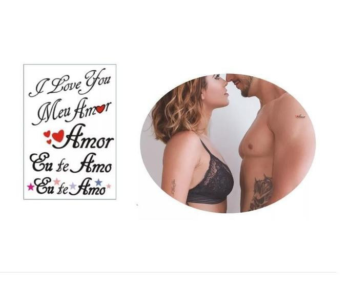 Imagem de Tatuagem Namorados Declaração Amor Sexy Casal Temporária