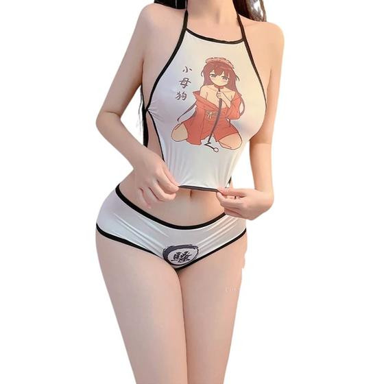 Imagem de Conjunto de Lingerie SINROYEE Anime Japonês Lolita - Preto e Branco