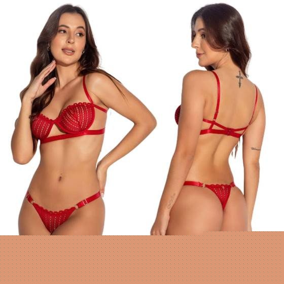Imagem de Lingerie Sexy Conjunto Lingerie Push-up Sensual Renda