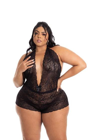 Imagem de Body Plus Size Lingerie Feminina Renda Sexy Sensual Sexy